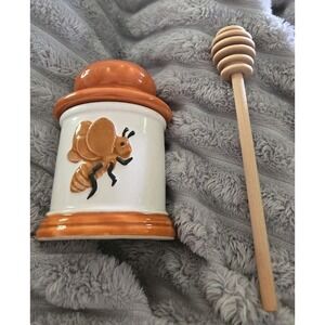 VTG Honey Pot Jar Ceramic 3D Honey Bee by Armbee Japan MCM EUC!!
